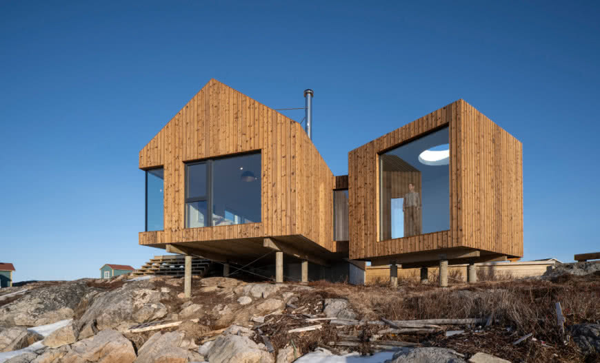 Dom na lodowej wyspie – panoramiczne widoki zimy 