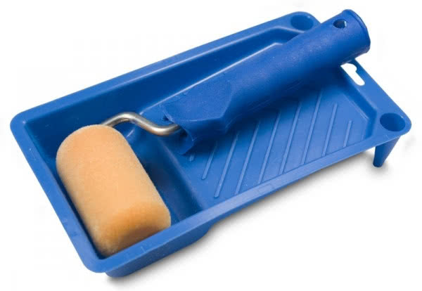 Wałek flock zaokrąglony z uchwytem oraz kuweta