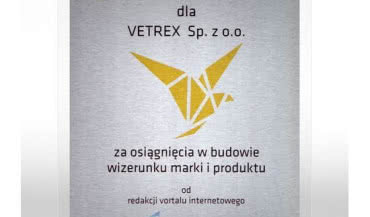 Vetrex z nagrodą "Fenestra Aurea"