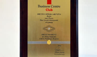 DRUTEX S.A. po raz drugi uhonorowany Diamentem do Złotej Statuetki Lidera Polskiego Biznesu