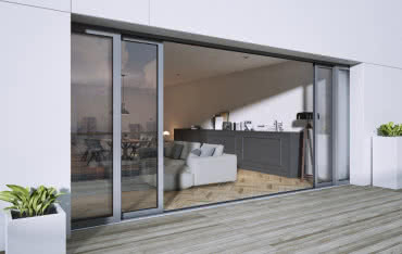 Drzwi przesuwne Aluprof chowane całościowo w ścianie