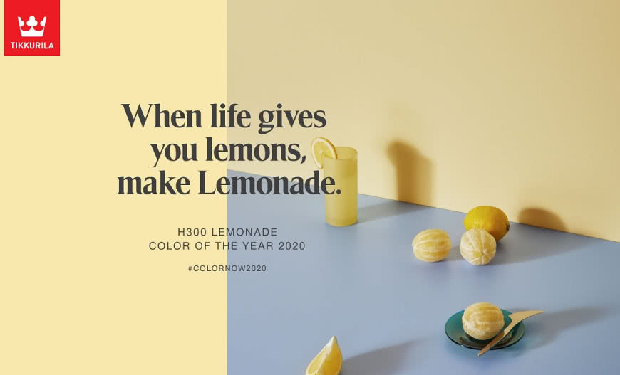 Farba Lemonade kolorem roku 2020 firmy Tikkurila