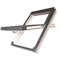 Drewniane energooszczędne+ okno obrotowe VSO E3