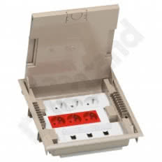 Puszka podłogowa 18 modułów, beżowa, pod wykładzine