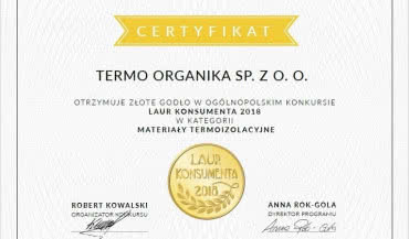 Trzy Laury Konsumenta dla firmy Termo Organika w roku 2018