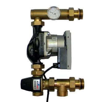 Układy mieszające z zaworem trójdrogowym i pompą