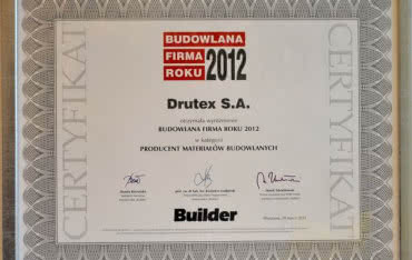 DRUTEX "Budowlaną Firmą Roku" 2012