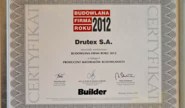 DRUTEX "Budowlaną Firmą Roku" 2012