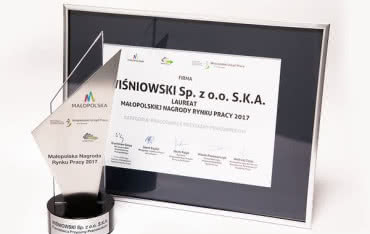 WIŚNIOWSKI laureatem I edycji Małopolskiej Nagrody Rynku Pracy