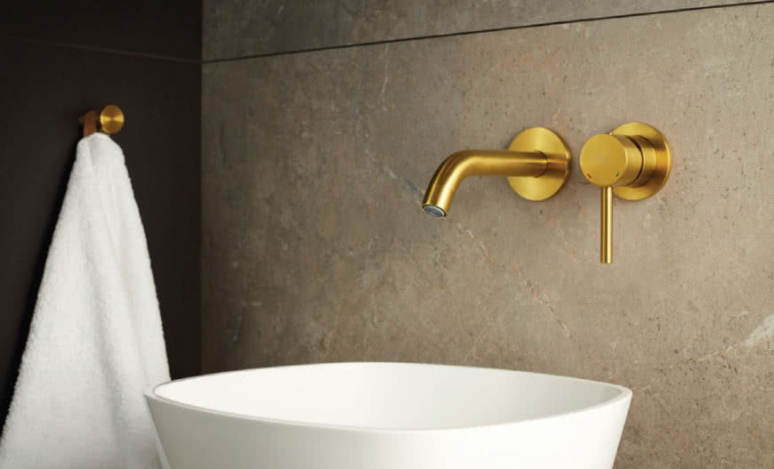 Moza Brushed Gold - kolekcja baterii łazienkowych KFA Armatury