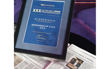 Nagroda 30 firm na 30 lat polskiej przedsiębiorczości dla firmy Wiśniowski