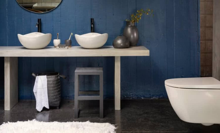 Stylowa łazienka pełna wzorów i tekstur