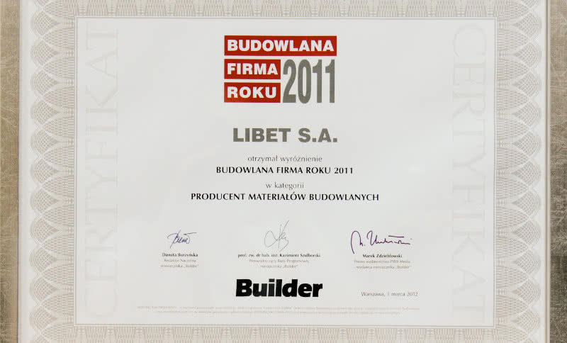 Libet Budowlaną Firmą Roku 2011