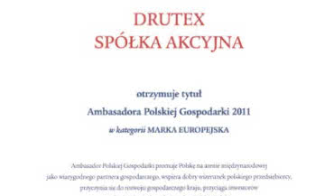 Drutex Ambasadorem Polskiej Gospodarki