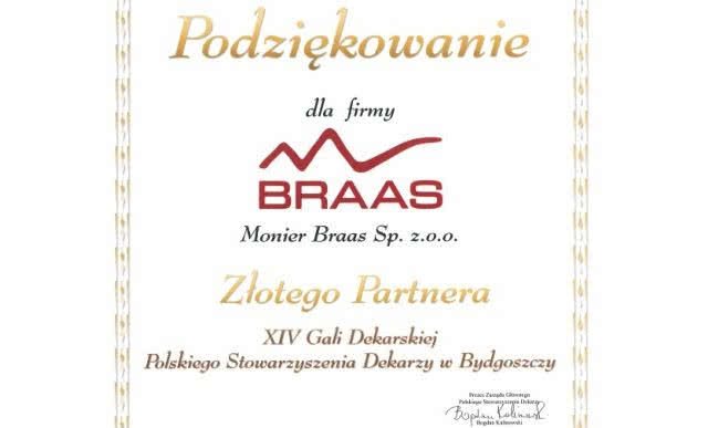 Marka BRAAS uczestniczyła w XIV Gali Dekarskiej w Bydgoszczy