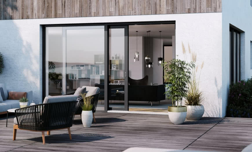 Przesuwne okna i drzwi z systemu profili SYNEGO SLIDE REHAU