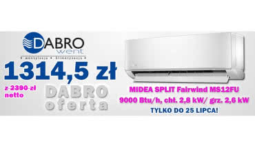 Klimatyzator Midea Fairwind za 1314,50 zł netto