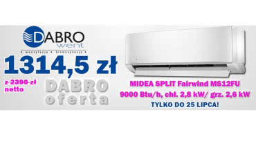 Klimatyzator Midea Fairwind za 1314,50 zł netto