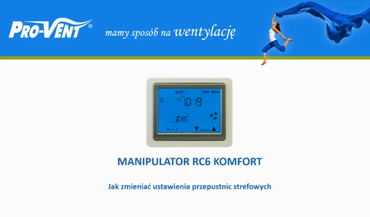 RC6 komfort - jak zmieniać ustawienia przepustnic strefowych
