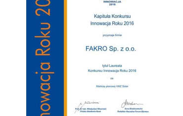 Markiza pionowa VMZ Solar INNOWACJĄ ROKU 2016