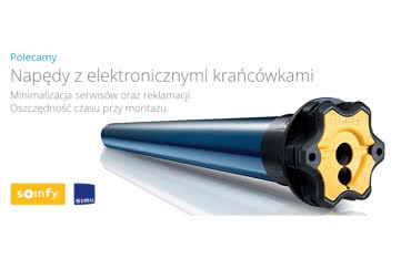 Napędy z elektronicznymi końcówkami Simu i Somfy