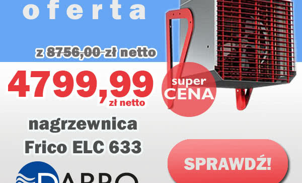 Poznaj świetne ceny hurtowni wentylacyjnej DABROwent! Nagrzewnice Frico ELC 633 już za 4799,99 zł netto