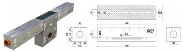 Odwodnienia szczelinowe monolityczne - wzmocnione AS-S100R