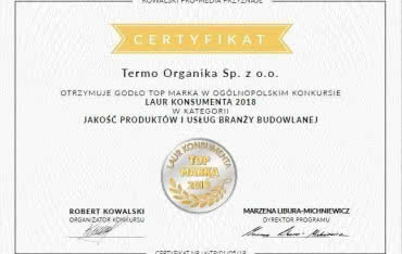 Godło "Top Marka" dla Termo Organiki