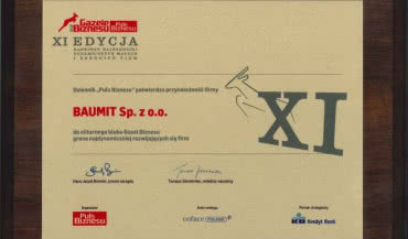 Gazela Biznesu 2010 dla firmy Baumit
