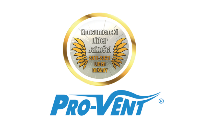 Pro-Vent z medalem Lidera Dekady 2011-2021
