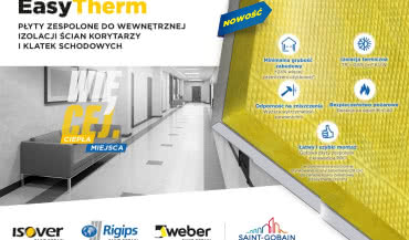 Nowość ISOVER! Płyty zespolone EasyTherm do izolacji ścian korytarzy i klatek schodowych