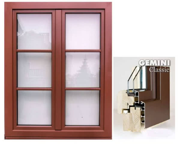 Okna drewniano-aluminiowe