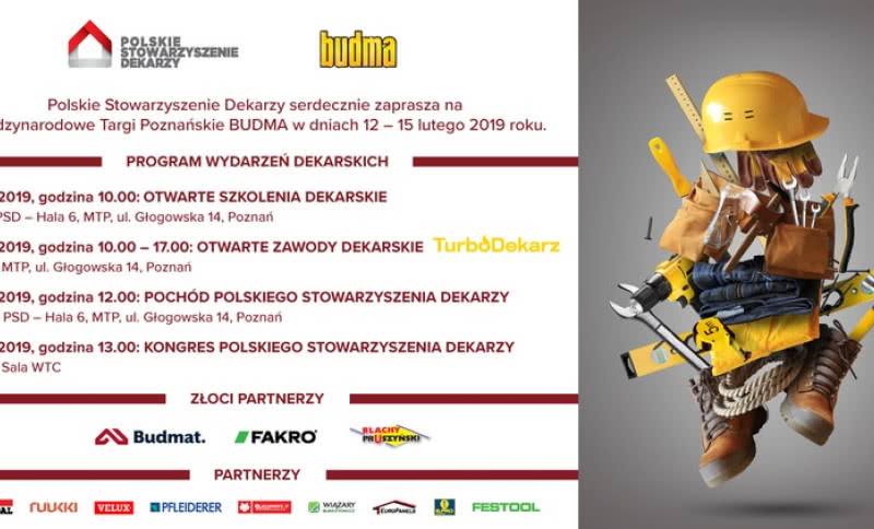 Program wydarzeń w Strefie Turbo Dekarzy na Targach Budma 2019