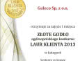 Uśmiechnięte rynny Galeco ze Złotym Godłem Laur Klienta 2013