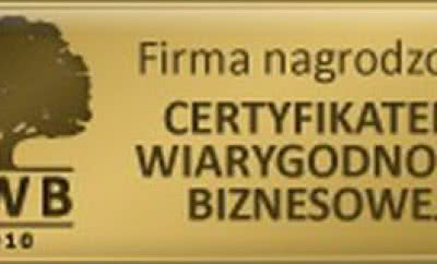 Hewalex został wyróżniony Certyfikatem Wiarygodności Biznesowej