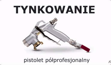 Natrysk czarnego tynku elewacyjnego typu baranek - pistolet półprofesjonalny