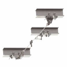 Poziomy system asekuracyjny z pojedynczą prowadnicą linową MONOLINE