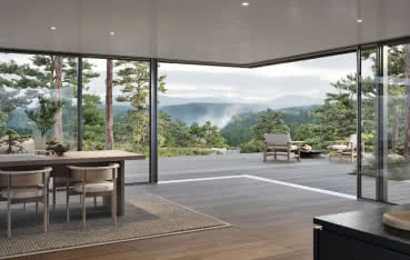 Otwórz salon na naturę z panoramicznymi drzwiami Schüco