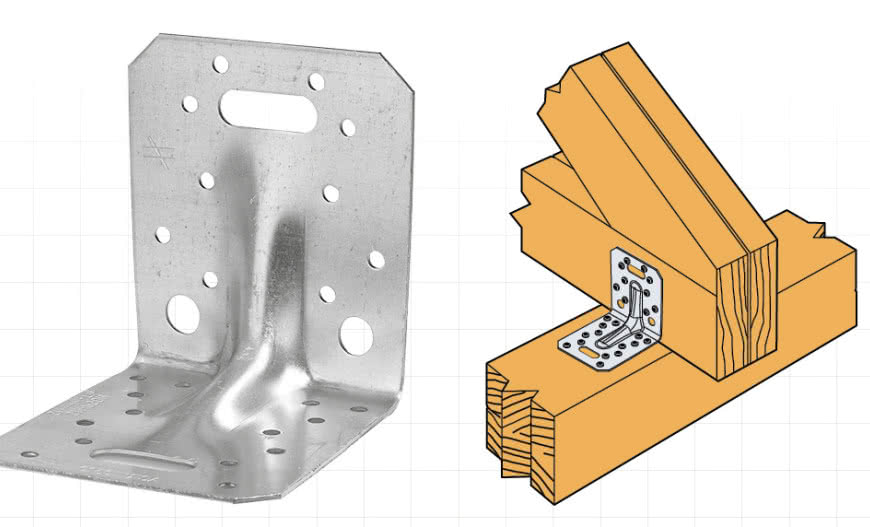 Mocowanie wiązarów dachowych kątownikiem ACRL