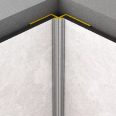 Aluminiowa listwa do wodoodpornych płyt Rocko - narożnik wew. (czarny)