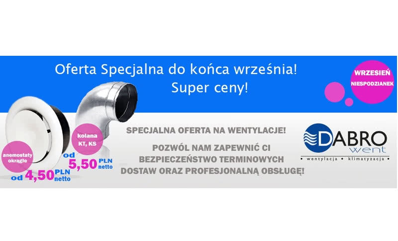 DABROwent tnie ceny na asortyment wentylacji!