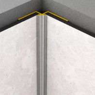Aluminiowa listwa do płyt wodoodpornych płyt Rocko - narożnik wew. (srebrny)