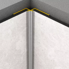 Aluminiowa listwa do płyt wodoodpornych płyt Rocko - narożnik wew. (srebrny)