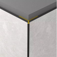 Aluminiowa listwa do płyt wodoodpornych płyt Rocko - narożnik zew. strzałkowy (biały)