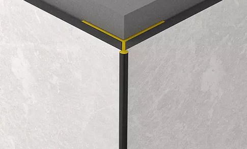 Aluminiowa listwa do płyt wodoodpornych płyt Rocko - narożnik zew. strzałkowy (biały) 