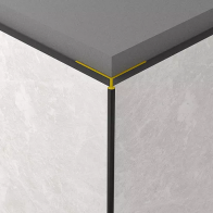 Aluminiowa listwa do płyt wodoodpornych płyt Rocko - narożnik zew. strzałkowy (czarny)