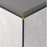 Aluminiowa listwa do płyt wodoodpornych płyt Rocko - narożnik zew. strzałkowy (srebrny)