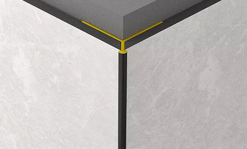 Aluminiowa listwa do płyt wodoodpornych płyt Rocko - narożnik zew. strzałkowy (srebrny) 