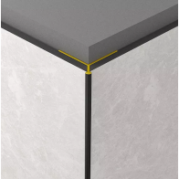 Aluminiowa listwa do płyt wodoodpornych płyt Rocko - narożnik zew. strzałkowy (brązowy)