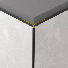 Aluminiowa listwa do płyt wodoodpornych płyt Rocko - narożnik zew. strzałkowy (brązowy)